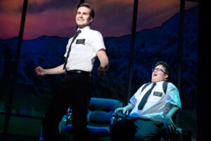Kevin Clay as Elder Price and Cody Jamison Strand as Elder Cunningham in The Book of Mormon.
© Julieta Cervantes
