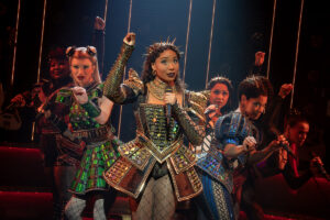 Adrianna Hicks as Catherine of Aragon and the cast of SIX: The musical.
© Joan Marcus