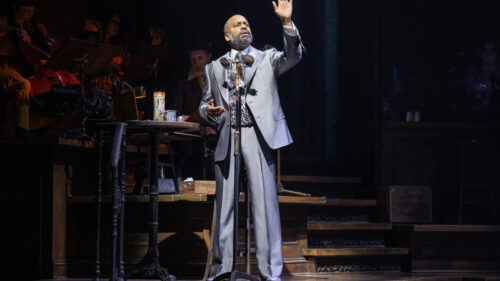 Daniel Breaker as Hermes in Hadestown.