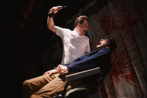Jeremy Kushnier as Dr. Orin Scrivello DDS and Milo Manheim as Seymour in Little Shop of Horrors.
© Emilio Madrid