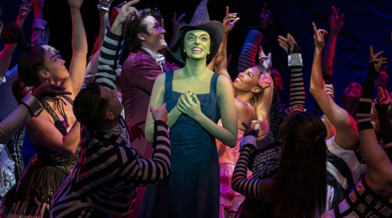 Talia Suskauer as Elphaba in the Broadway production of Wicked.