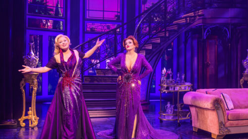 Megan Hilty as Madeline Ashton and Jennifer Simard as Helen Sharp in Death Becomes Her. © Matthew Murphy and Evan Zimmerman
