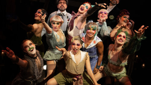 Adam Lambert as Emcee and the cast of CABARET.