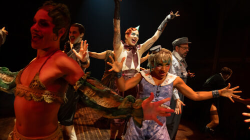 Adam Lambert as Emcee and the cast of CABARET.