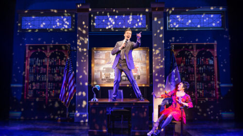 Erich Bergen as Raymond Demarest and Jasmine Amy Rogers as Betty Boop in BOOP! The Musical. © Matthew Murphy and Evan Zimmerman