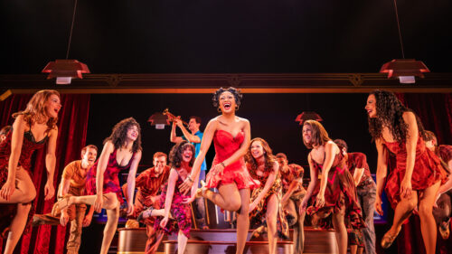 Jasmine Amy Rogers as Betty Boop and the cast of BOOP! The Musical. © Matthew Murphy and Evan Zimmerman