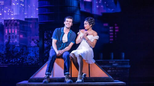 Ainsley Melham as Dwayne and Jasmine Amy Rogers as Betty Boop in BOOP! The Musical. © Matthew Murphy and Evan Zimmerman