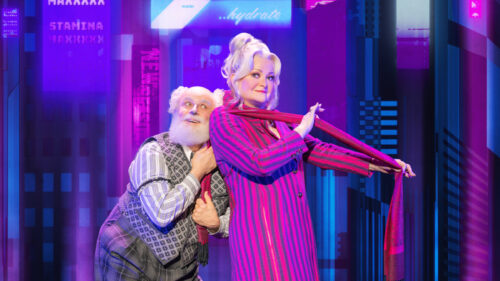 Stephen DeRosa as Grampy and Faith Prince as Valentina in BOOP! The Musical. © Matthew Murphy and Evan Zimmerman