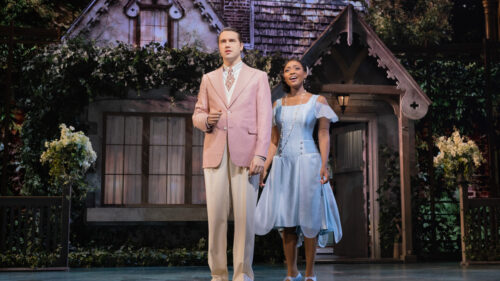 Ryan McCartan as Jay Gatsby and Aisha Jackson as Daisy Buchanan in The Great Gatsby. © Evan Zimmerman for MurphyMade