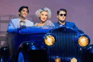 Michael Maliakel as Nick Carraway, Linedy Genao as Myrtle Wilson and Austin Colby as Tom Buchanan in The Great Gatsby.
© Evan Zimmerman for MurphyMade