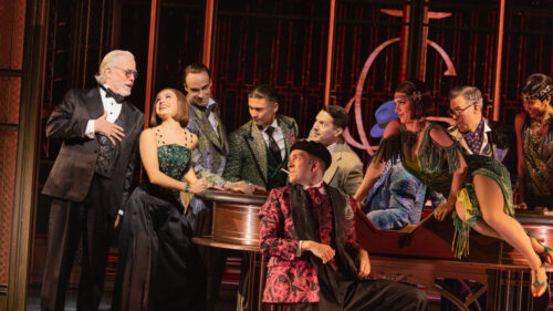 Terrence Mann and Samantha Pauly as Meyer Wolfsheim and Jordan Baker © Evan Zimmerman for MurphyMade