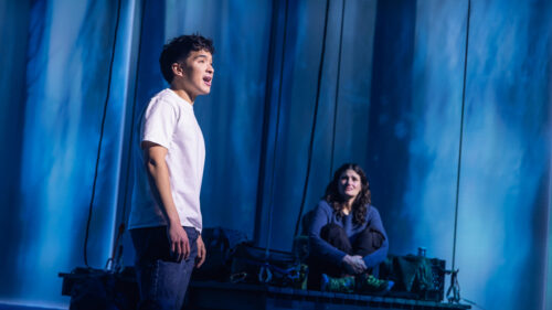 Zachary Noah Piser as Spencer and Idina Menzel as Jesse in Redwood. © Matthew Murphy and Evan Zimmerman for MurphyMade