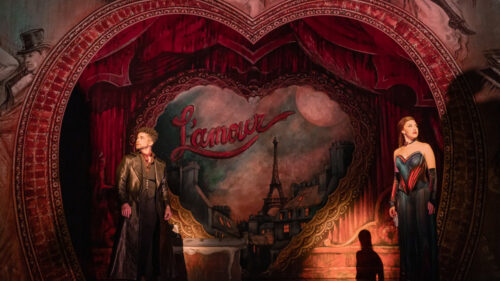 Jordan Fisher as Christian and Solea Pfeiffer as Satine in Moulin Rouge! The Musical. © Evan Zimmerman for MurphyMade