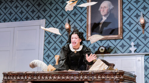 Jinkx Monsoon as Mary Todd Lincoln in Oh, Mary!. © Evan Zimmerman for MurphyMade