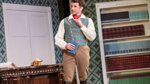 Michael Urie as Mary's Teacher in Oh, Mary!. © Evan Zimmerman for MurphyMade