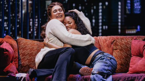 Jessica Vosk as Jersey and Maleah Joi Moon as Ali in Hell's Kitchen. © Marc J. Franklin