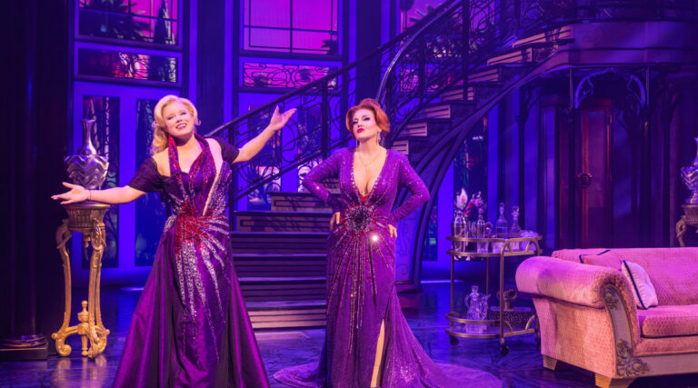 Megan Hilty as Madeline Ashton and Jennifer Simard as Helen Sharp in Death Becomes Her. © Matthew Murphy and Evan Zimmerman