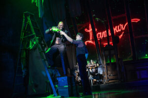 Wayne Brady as Harold Zidler and Christian Douglas as Christian in Moulin Rouge! The Musical.
© Matthew Murphy