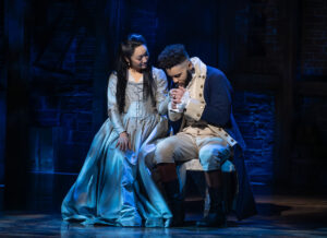 Stephanie Jae Park as Eliza and Trey Curtis as Alexander Hamilton in Hamilton.
© Joan Marcus