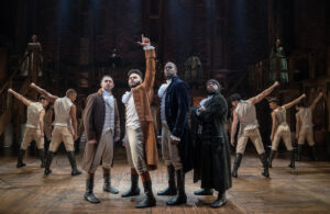 Ruben Cabral, Trey Curtis, Kyle Scatliffe and Ebrin Stanley in Hamilton.
© Joan Marcus