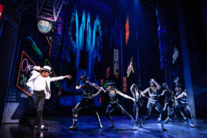 Elijah Rhea Johnson as Michael and the cast of MJ.
© Matthew Murphy