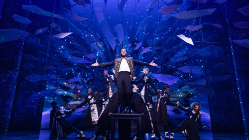Elijah Rhea Johnson as Michael and the cast of MJ. © Matthew Murphy