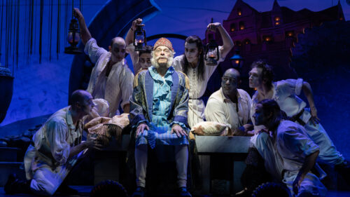 David Hyde Pierce as Major General Stanley and the cast of Pirates! The Penzance Musical.