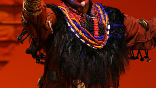 Tshidi Manye as Rafiki in The Lion King. © Joan Marcus