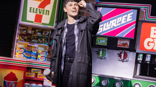 Casey Likes as Jason "J.D." Dean in Heathers The Musical> © Evan Zimmerman for MurphyMade