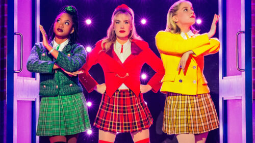 Olivia Hardy as Heather Duke, McKenzie Kurtz as Heather Chandler and Elizabeth Teeter as Heather McNamara in Heathers The Musical. © Evan Zimmerman for MurphyMade