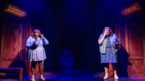Aneesa Folds as Hallie and Russell Daniels as Annie in Ginger Twinsies. © Matthew Murphy