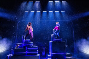 Sam Tutty as Dougal and Christiani Pitts as Robin in Two Strangers (Carry a Cake Across New York).
© Matthew Murphy