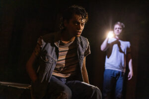 Sky Lakota-Lynch as Johnny Cade and Trevor Wayne as Ponyboy Curtis in The Outsiders.
© Matthew Murphy