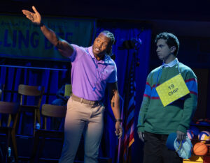 Matt Manuel as Mitch Mahoney and Philippe Arroyo as Chip Tolentino in The 25th Annual Putnam County Spelling Bee.
© Joan Marcus