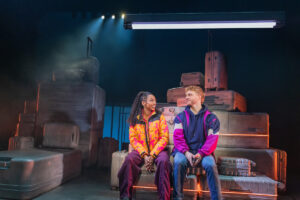 Christiani Pitts as Robin and Sam Tutty as Dougal in Two Strangers (Carry a Cake Across New York).
© Matthew Murphy